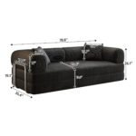 78.8" Compression Sofa,Convertible Floor Sofa Bed-with Pillow Back Support Armrest,Comfy Futon Couch Sleeper Bed,Loveseats Boneless Modular Sectional Sofa,Corduroy fabric,for Living Room,Bedroom - Image 3