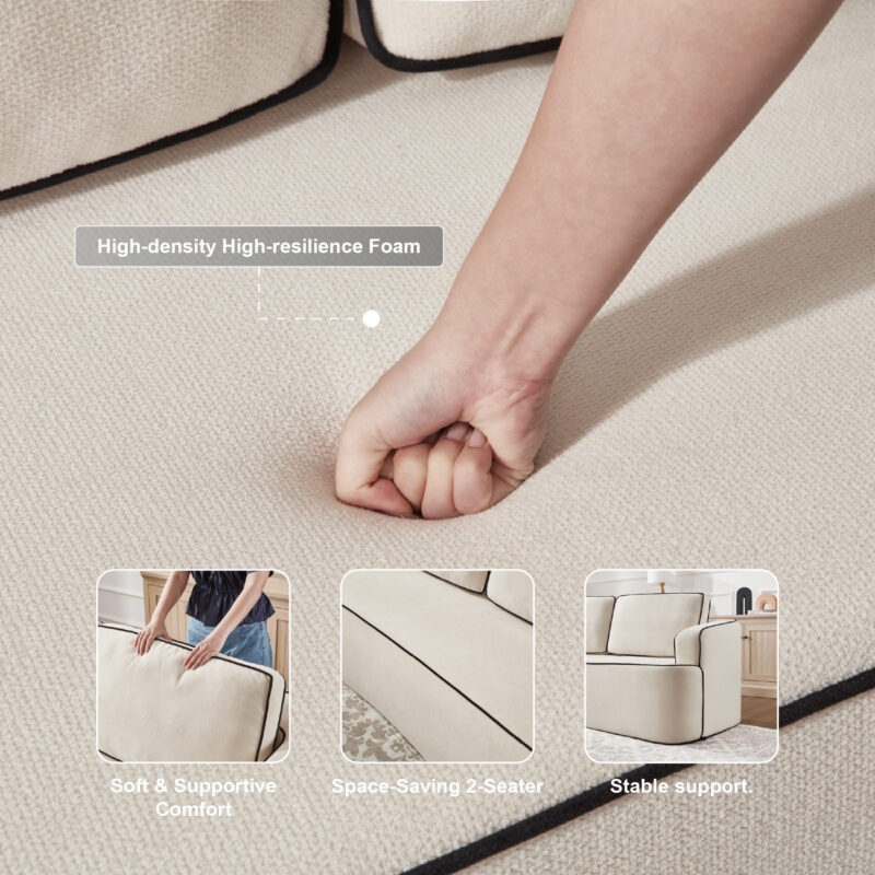 Integrated handrail double seating layout, saving space while comfortably accommodating 2 people, suitable for studio apartments, small living rooms or bedrooms, combining decoration andity - Image 10