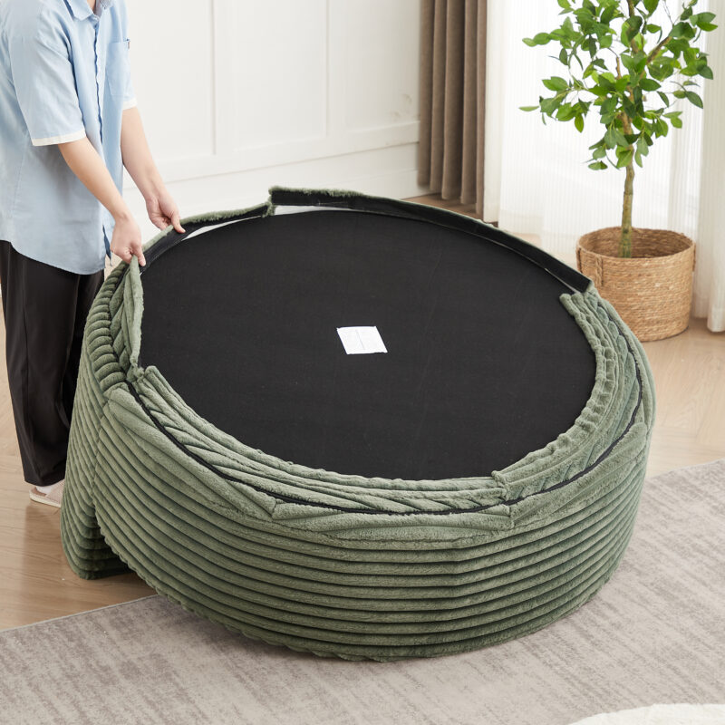 55'L Corduroy Sponge single sofa,No Assembly Required,Fluffy Modern Sleeper Chair for Living room, Bedroom, Lounge and Projection Room(Not a swivel chair.) - Image 13