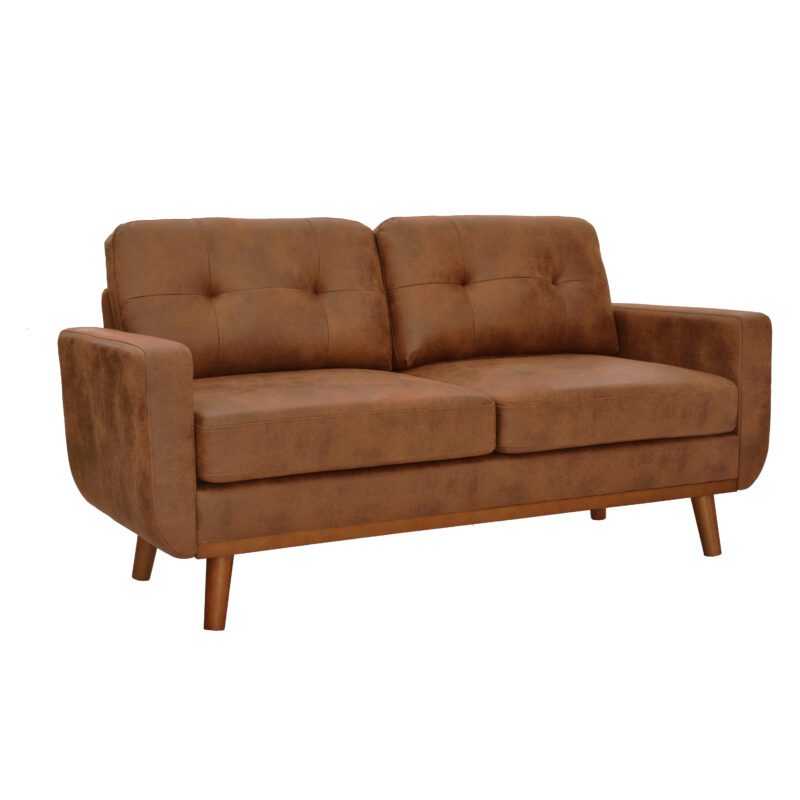 65-inch Modern Minimalist Two-Seater Sofa, featuring breathable Foil fabric and solid wood legs - Image 2