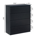 4 Drawer Dresser,Modern Storage Chest of Drawers,31.5In Black Dresser for Closet with Handle-Free Design, Closet Chests Organizer for Bedroom, Living Room - Image 13