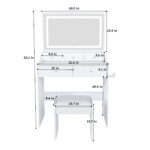 New Large Mirror Vanity Desk for Bed room , Modern Makeup Vanity Set with Power Outlet and Hair dryer holder, 5 Drawers , 3 Lighting Color Adjustable Dressing Table for Bedroom - Image 11