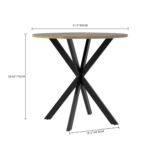 31.5 Inch Round Dining Table, Small Circle Kitchen Table with Metal Black Legs for 2-4 people,Modern Dining Room Table, Brown (only table) - Image 12