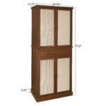 4 Door Cabinet with 1 Drawer, with 4 Adjustable Inner Shelves, Storage Cabinet - Image 5