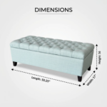 50.25" Storage Ottoman Bench - baby Blue Storage Bench End of Bed with Safety Hinges, Footrest Stool for Living, Dining Room, Entryway and Hallway - Image 11