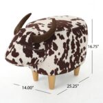 Animal Ottoman/Footstool, Black and White Cow-Shaped Ottoman, Modern Ottoman, Modern Accent Stool Home Decor, Suitable for Living Room, Bedroom, Porch, Garden, Backyard, Balcony - Image 5