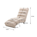 COOLMORE Luxury Upholstered Chaise Lounge Chair with Vibration for Relaxation, Modern Fixed Back Fabric Leisure Recliner Sofa for Living Room/Bedroom - Image 27