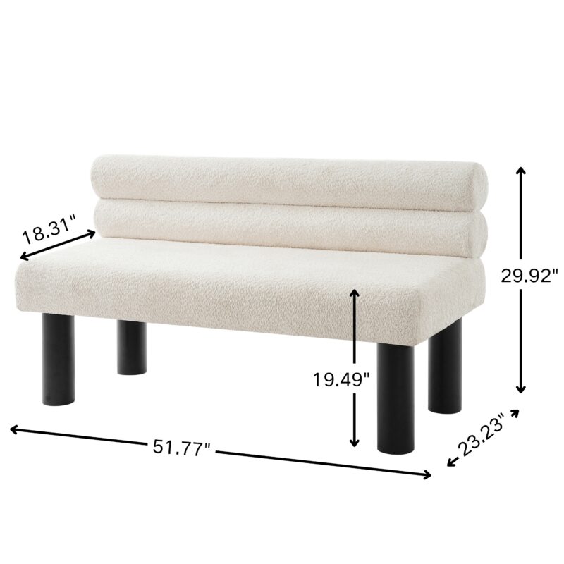Upholstered Dining Bench, End of Bed, Entryway Bench, Ottoman for Dining Room, Bedroom, Living Room, Rubber Wood Leg 300 LBS Support - Image 13