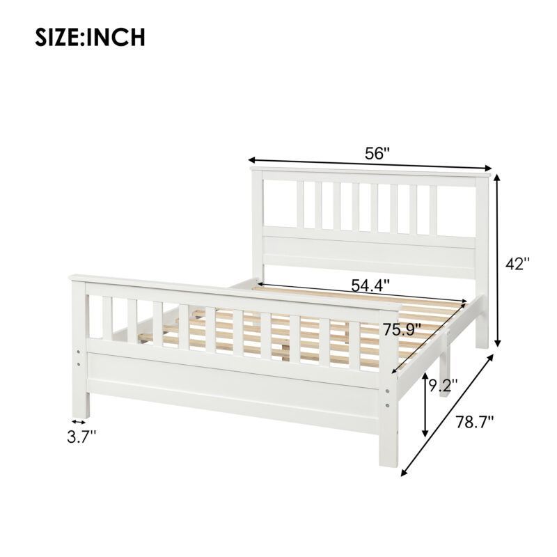 Wood Platform Bed with Headboard and Footboard - Image 8