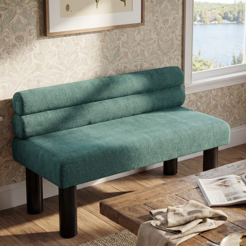 Upholstered Dining Bench, End of Bed, Entryway Bench, Ottoman for Dining Room, Bedroom, Living Room, Rubber Wood Leg 300 LBS Support - Image 12