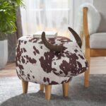 Animal Ottoman/Footstool, Black and White Cow-Shaped Ottoman, Modern Ottoman, Modern Accent Stool Home Decor, Suitable for Living Room, Bedroom, Porch, Garden, Backyard, Balcony - Image 6