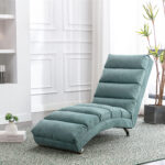 COOLMORE Luxury Upholstered Chaise Lounge Chair with Vibration for Relaxation, Modern Fixed Back Fabric Leisure Recliner Sofa for Living Room/Bedroom - Image 13