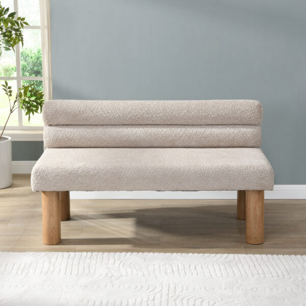 Upholstered Dining Bench, End of Bed, Entryway Bench, Ottoman for Dining Room, Bedroom, Living Room, Rubber Wood Leg 300 LBS Support