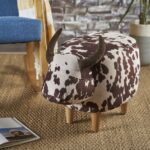 Animal Ottoman/Footstool, Black and White Cow-Shaped Ottoman, Modern Ottoman, Modern Accent Stool Home Decor, Suitable for Living Room, Bedroom, Porch, Garden, Backyard, Balcony - Image 7