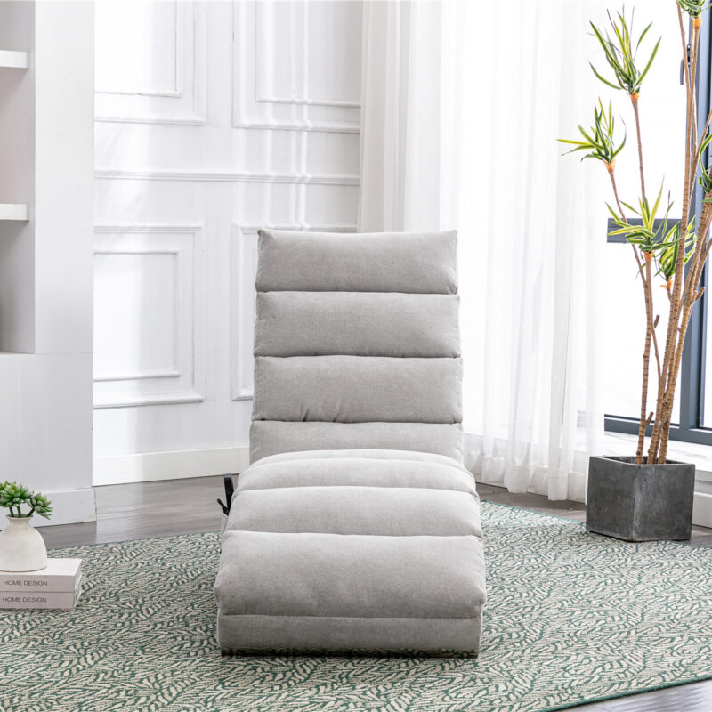 COOLMORE Luxury Upholstered Chaise Lounge Chair with Vibration for Relaxation, Modern Fixed Back Fabric Leisure Recliner Sofa for Living Room/Bedroom - Image 20