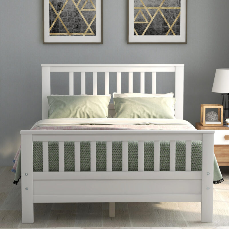 Wood Platform Bed with Headboard and Footboard - Image 7