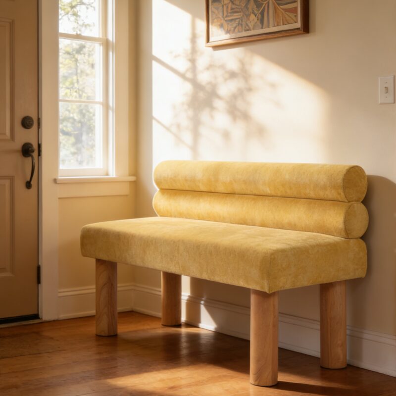 Upholstered Dining Bench, End of Bed, Entryway Bench, Ottoman for Dining Room, Bedroom, Living Room, Rubber Wood Leg 300 LBS Support - Image 6