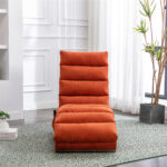 COOLMORE Luxury Upholstered Chaise Lounge Chair with Vibration for Relaxation, Modern Fixed Back Fabric Leisure Recliner Sofa for Living Room/Bedroom - Image 10
