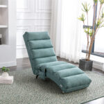 COOLMORE Luxury Upholstered Chaise Lounge Chair with Vibration for Relaxation, Modern Fixed Back Fabric Leisure Recliner Sofa for Living Room/Bedroom - Image 14