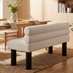 Upholstered Dining Bench, End of Bed, Entryway Bench, Ottoman for Dining Room, Bedroom, Living Room, Rubber Wood Leg 300 LBS Support - Image 3