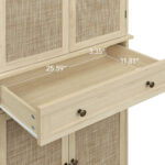 4 Door Cabinet with 1 Drawer, with 4 Adjustable Inner Shelves, Storage Cabinet - Image 7