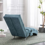 COOLMORE Luxury Upholstered Chaise Lounge Chair with Vibration for Relaxation, Modern Fixed Back Fabric Leisure Recliner Sofa for Living Room/Bedroom - Image 18