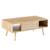 41.34" Rattan Coffee table, sliding door for storage, solid wood legs, Modern table for living room - Image 8