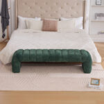 69.7"Wide Modern Upholstered Armless Bed Bench, Channel Tufted Couch Daybed Chaise, Chenille Ottoman Foot Stool for Living Room and Bedroom, Entryway - Image 13