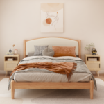 22.83'' H Rattan Nightstand, Side Table with Door Open Shelf, Accent Bedside End Table with Solid Wood Legs for Bedroom, Dorm and Small Spaces, Oak - Image 3