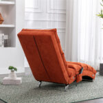 COOLMORE Luxury Upholstered Chaise Lounge Chair with Vibration for Relaxation, Modern Fixed Back Fabric Leisure Recliner Sofa for Living Room/Bedroom - Image 12
