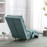 COOLMORE Luxury Upholstered Chaise Lounge Chair with Vibration for Relaxation, Modern Fixed Back Fabric Leisure Recliner Sofa for Living Room/Bedroom - Image 16