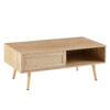 41.34" Rattan Coffee table, sliding door for storage, solid wood legs, Modern table for living room - Image 9