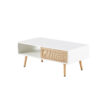 41.34" Rattan Coffee table, sliding door for storage, solid wood legs, Modern table for living room - Image 12