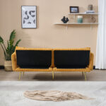 79 inch corduroy sofa bed, foldable double sofa bed with folding armrests, suitable for living rooms and small spaces - Image 8