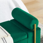 Elegant Upholstered Linen Storage Bench with Cylindrical Arms and Iron Legs for Hallway Living Room Bedroom - Image 23