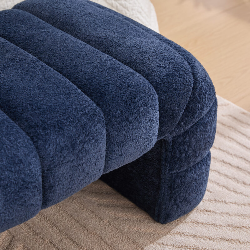 69.7"Wide Modern Upholstered Armless Bed Bench, Channel Tufted Couch Daybed Chaise, Chenille Ottoman Foot Stool for Living Room and Bedroom, Entryway - Image 8
