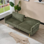 79 inch corduroy sofa bed, foldable double sofa bed with folding armrests, suitable for living rooms and small spaces - Image 4