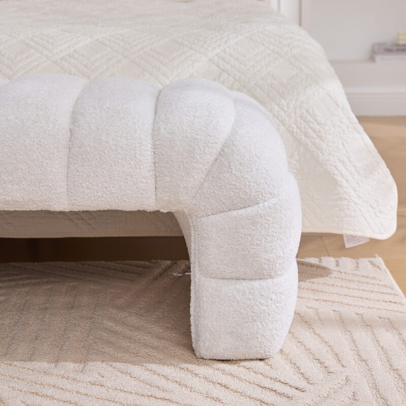 69.7"Wide Modern Upholstered Armless Bed Bench, Channel Tufted Couch Daybed Chaise, Chenille Ottoman Foot Stool for Living Room and Bedroom, Entryway - Image 22