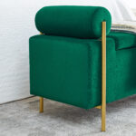 Elegant Upholstered Linen Storage Bench with Cylindrical Arms and Iron Legs for Hallway Living Room Bedroom - Image 20