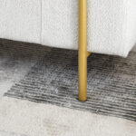 Elegant Upholstered Linen Storage Bench with Cylindrical Arms and Iron Legs for Hallway Living Room Bedroom - Image 4