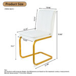 Modern dining chairs set of 4, PU leather white kitchen chairs, restaurant chairs, suitable for kitchens, living rooms, bedrooms, and offices, and metal legs - Image 9