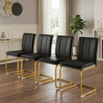 Modern dining chairs set of 4, PU leather white kitchen chairs, restaurant chairs, suitable for kitchens, living rooms, bedrooms, and offices, and metal legs - Image 15