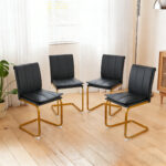 Modern dining chairs set of 4, PU leather white kitchen chairs, restaurant chairs, suitable for kitchens, living rooms, bedrooms, and offices, and metal legs - Image 12