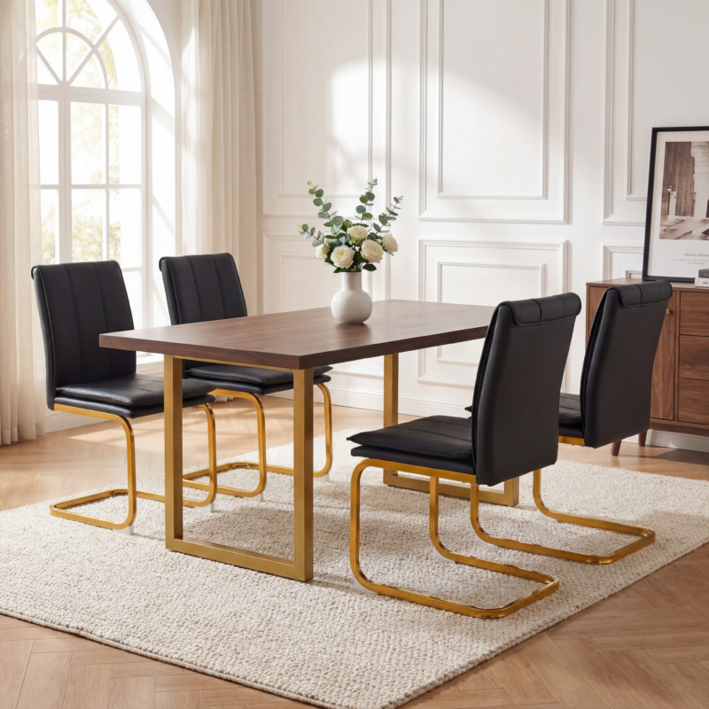 Modern dining chairs set of 4, PU leather white kitchen chairs, restaurant chairs, suitable for kitchens, living rooms, bedrooms, and offices, and metal legs - Image 14