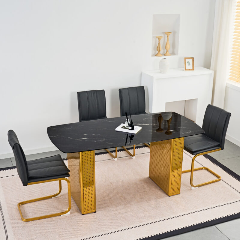 Modern dining chairs set of 4, PU leather white kitchen chairs, restaurant chairs, suitable for kitchens, living rooms, bedrooms, and offices, and metal legs - Image 13