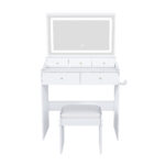 New Large Mirror Vanity Desk for Bed room , Modern Makeup Vanity Set with Power Outlet and Hair dryer holder, 5 Drawers , 3 Lighting Color Adjustable Dressing Table for Bedroom - Image 23