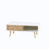 41.34" Rattan Coffee table, sliding door for storage, solid wood legs, Modern table for living room - Image 11