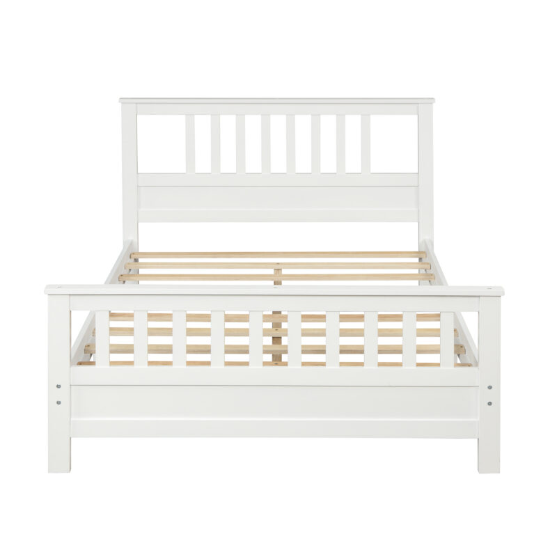 Wood Platform Bed with Headboard and Footboard - Image 2