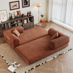 78.8" Compression Sofa,Convertible Floor Sofa Bed-with Pillow Back Support Armrest,Comfy Futon Couch Sleeper Bed,Loveseats Boneless Modular Sectional Sofa,Corduroy fabric,for Living Room,Bedroom - Image 18