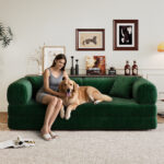 78.8" Compression Sofa,Convertible Floor Sofa Bed-with Pillow Back Support Armrest,Comfy Futon Couch Sleeper Bed,Loveseats Boneless Modular Sectional Sofa,Corduroy fabric,for Living Room,Bedroom - Image 15
